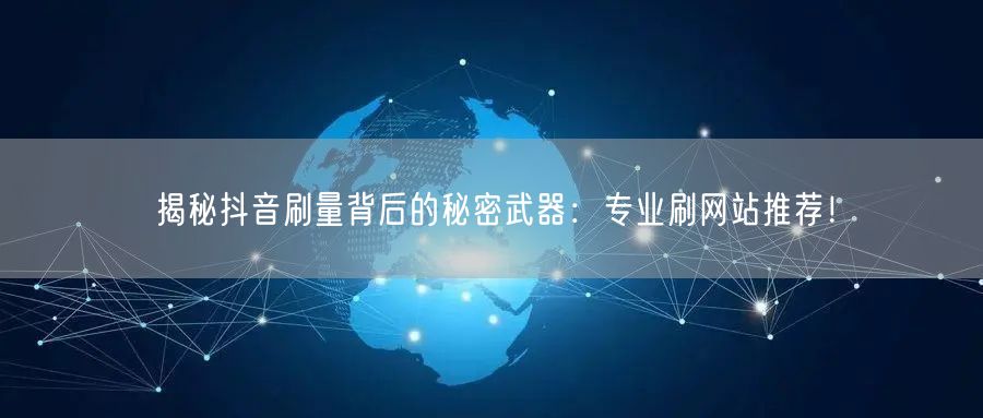 揭秘抖音刷量背后的秘密武器:专业刷网站推荐!