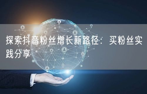 探索抖音粉丝增长新路径:买粉丝实践分享