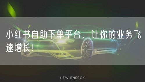 小红书自助下单平台,让你的业务飞速增长!