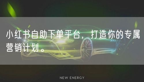 小红书自助下单平台,打造你的专属营销计划。