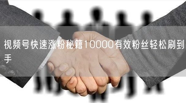 视频号快速涨粉秘籍10000有效粉丝轻松刷到手