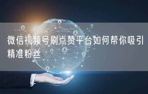 微信视频号刷点赞平台如何帮你吸引精准粉丝