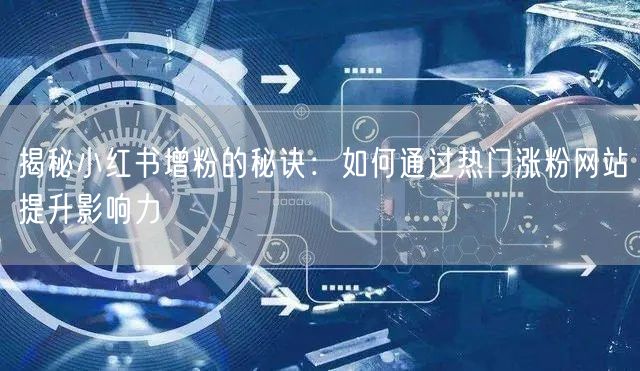 揭秘小红书增粉的秘诀：如何通过热门涨粉网站提升影响力
