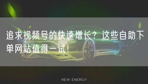 追求视频号的快速增长?这些自助下单网站值得一试!