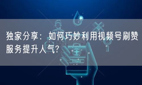 独家分享：如何巧妙利用视频号刷赞服务提升人气?