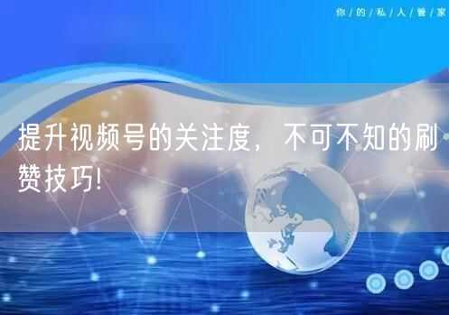 提升视频号的关注度,不可不知的刷赞技巧!