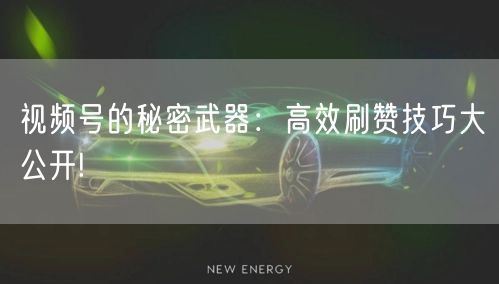 视频号的秘密武器：高效刷赞技巧大公开!