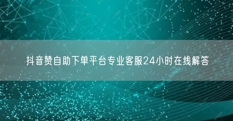 抖音赞自助下单平台专业客服24小时在线解答