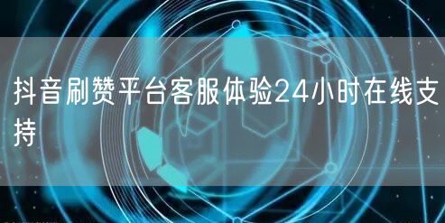 抖音刷赞平台客服体验24小时在线支持