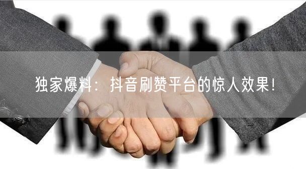 独家爆料：抖音刷赞平台的惊人效果！