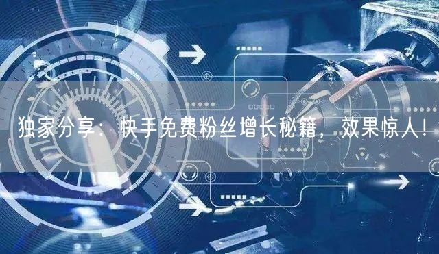独家分享：快手免费粉丝增长秘籍，效果惊人！